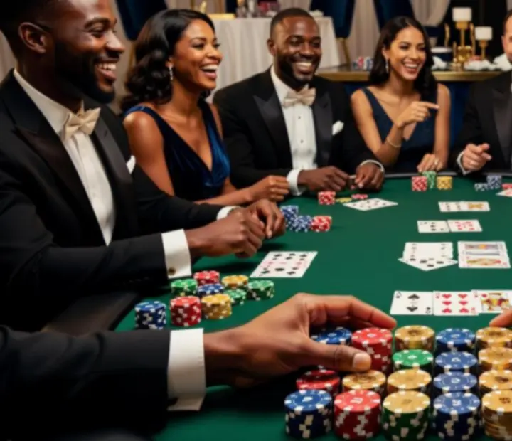 Pokerový stůl připravený pro zábavní večer